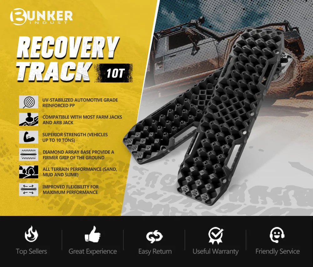 Pair 10T Recovery Tracks Sand Track with Jack Base - Red or Black - image 3