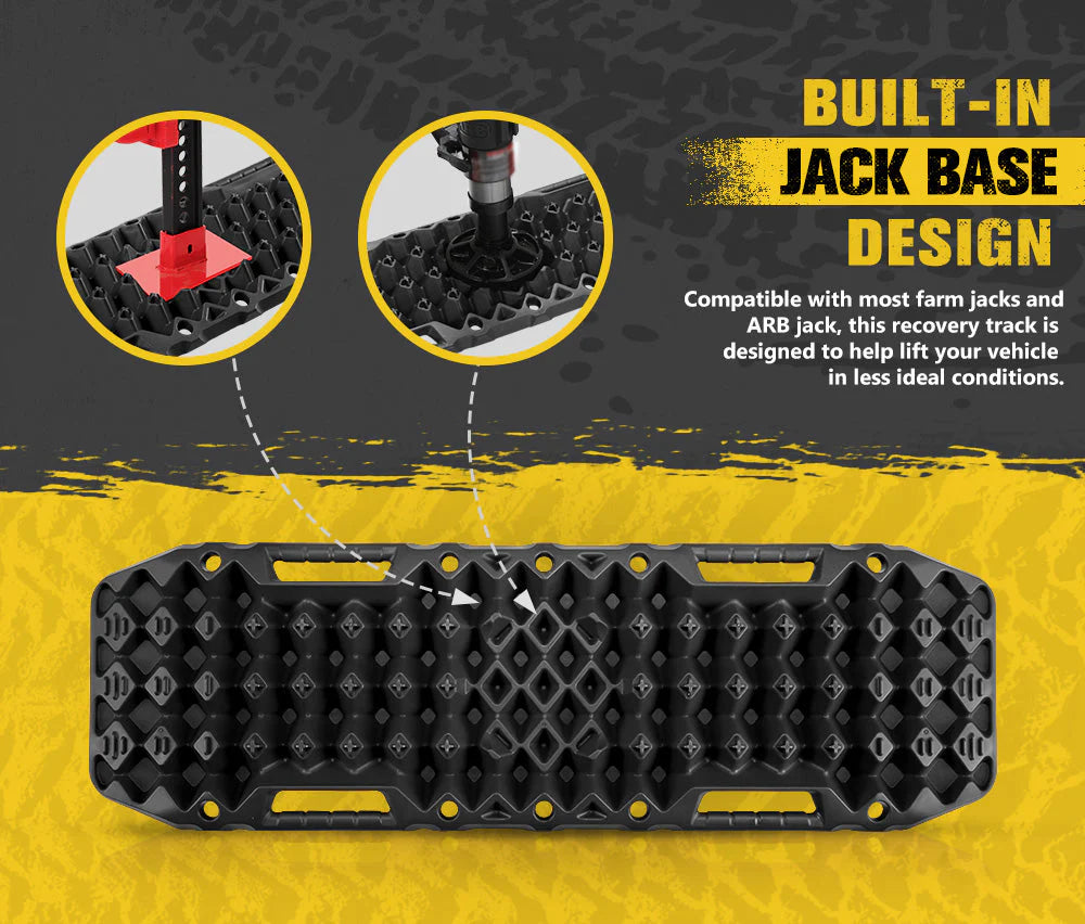 Pair 10T Recovery Tracks Sand Track with Jack Base - Red or Black - image 5