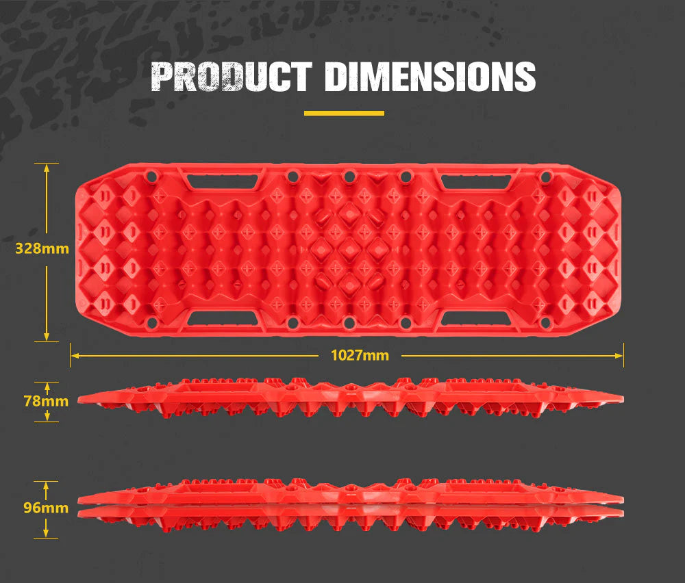 Pair 10T Recovery Tracks Sand Track with Jack Base - Red or Black - image 12