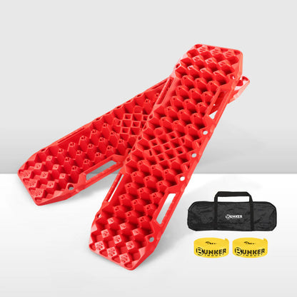 Pair 10T Recovery Tracks Sand Track with Jack Base - Red or Black - image 2
