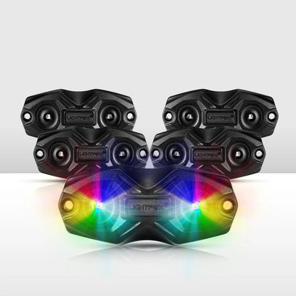 LIGHTFOX RGBW LED Rock Lights - 4 Pack