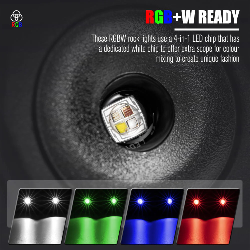 LIGHTFOX RGBW LED Rock Lights - 4 Pack - image 4