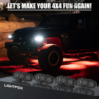 LIGHTFOX RGBW LED Rock Lights - 4 Pack - image 7