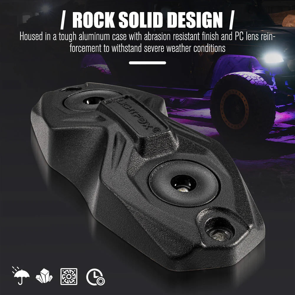 LIGHTFOX RGBW LED Rock Lights - 8 Pack - image 3