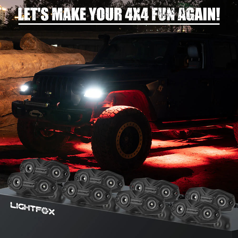 LIGHTFOX RGBW LED Rock Lights - 8 Pack - image 8
