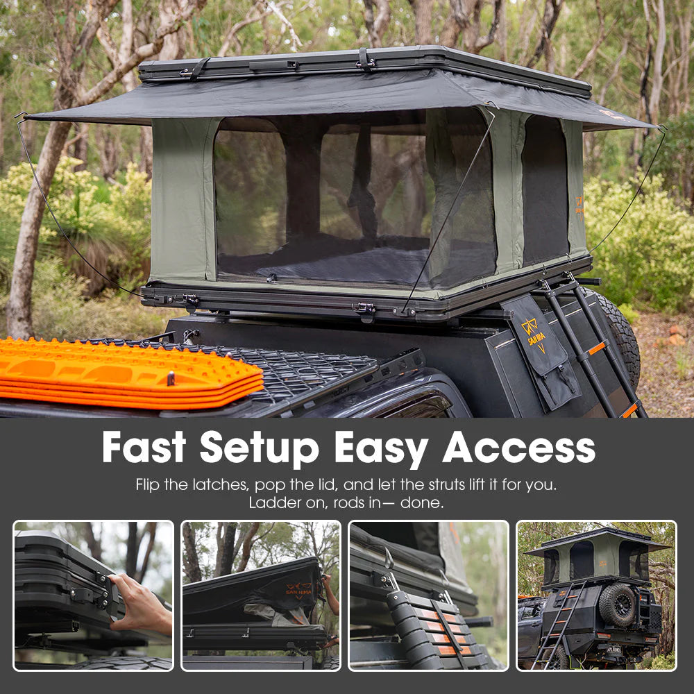 San Hima Gibb Rooftop Tent Hardshell With Ladder - image 5