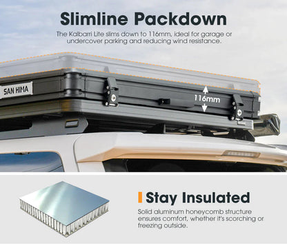 San Hima Kalbarri Lite Rooftop Tent Hardshell With Ladder Grey - image 3