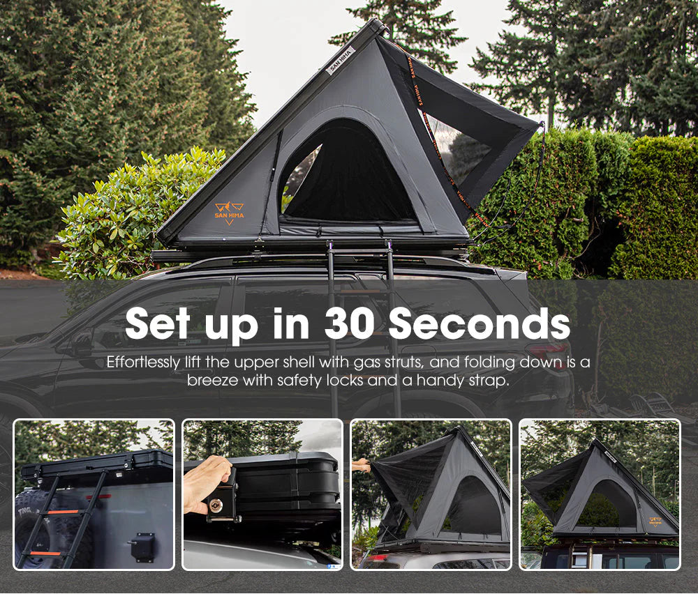 San Hima Kalbarri Lite Rooftop Tent Hardshell With Ladder Grey - image 5