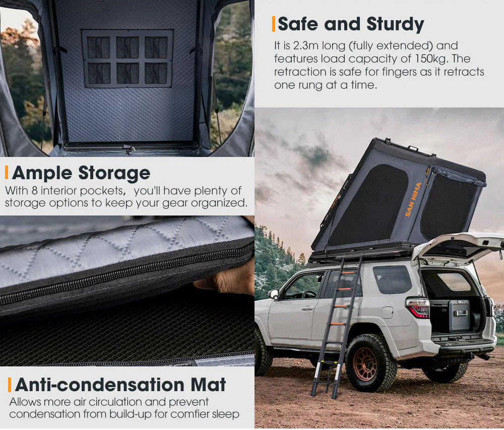San Hima Kalbarri Gen 2 Roof Top Tent Hardshell With Ladder - image 8