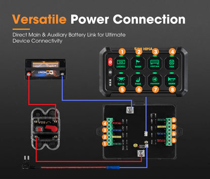 San Hima 8 Gang Bluetooth Switch Panel 12V/24V ON-OFF LED Control - image 4