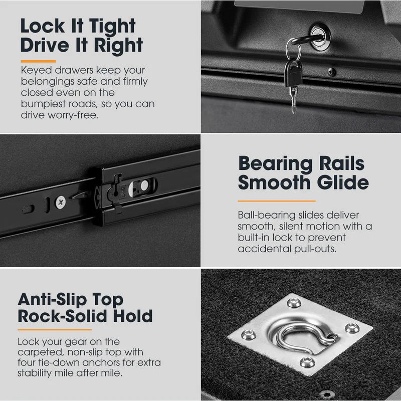 San Hima Lightweight 700MM 4WD Rear Drawer Vehicle Storage Lockable - image 7