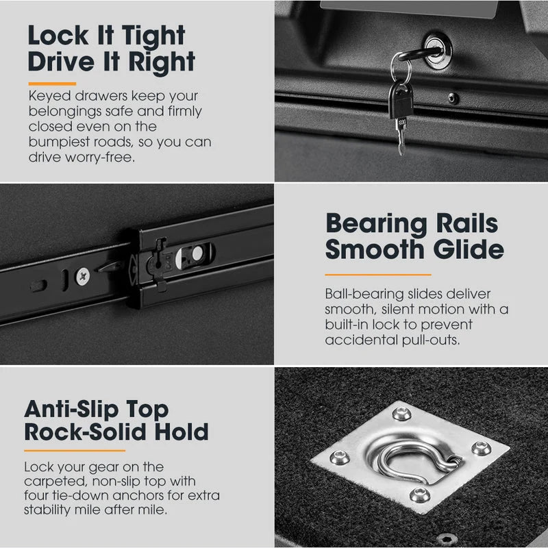 San Hima Lightweight 900MM 4WD Rear Drawer Vehicle Storage Lockable - image 7