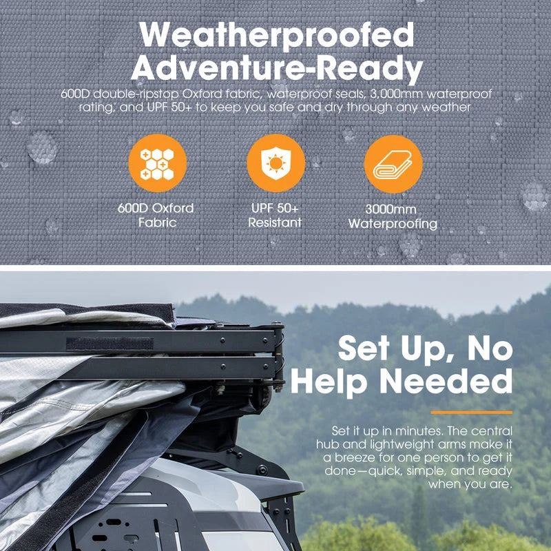 San Hima 270 Degree Awning Free-Standing Camping With L Brackets Passenger Side - image 3