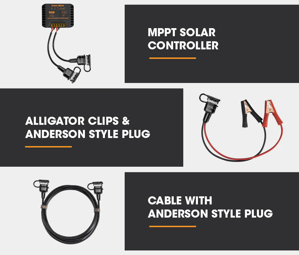 San Hima 12V 360W Folding Solar Blanket Flexible Blanket Kit - image 8