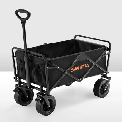 San Hima Folding Camping Wagon 120kg Beach Trolley Garden Cart 360° Wheel