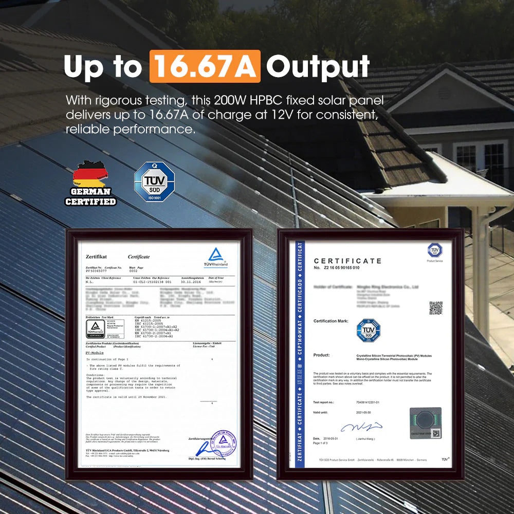 San Hima 2X 200W Mono-HPBC Fixed Solar Panel kit with Power Bypass - image 8