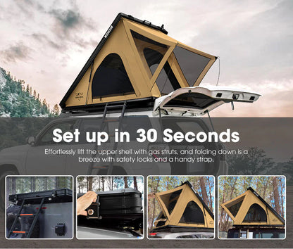San Hima Kalbarri Lite Rooftop Tent Hardshell With Ladder Khaki - image 5