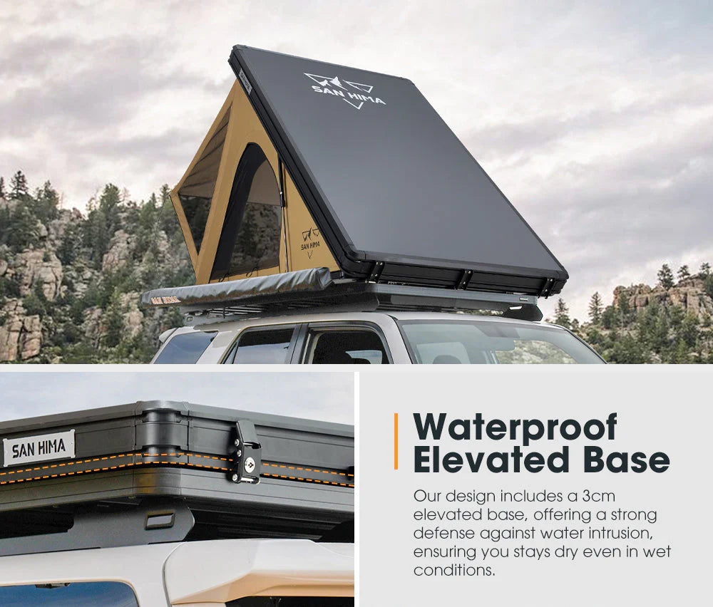 San Hima Kalbarri Lite Rooftop Tent Hardshell With Ladder Khaki - image 6