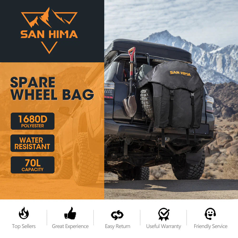 San Hima 70L Spare Wheel Bag Rubbish Bin & Accessory Storage Tote Snatch Rear - image 2