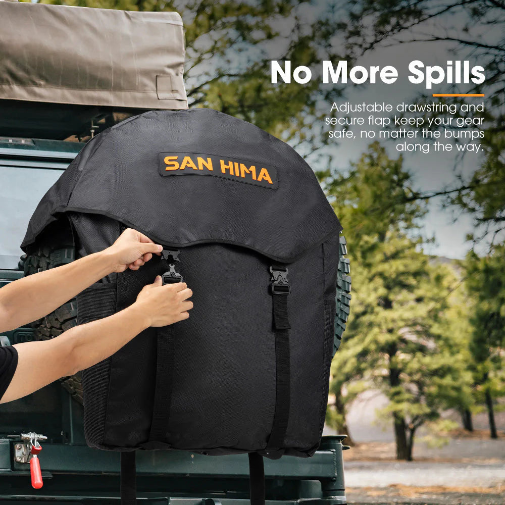 San Hima 70L Spare Wheel Bag Rubbish Bin & Accessory Storage Tote Snatch Rear - image 5