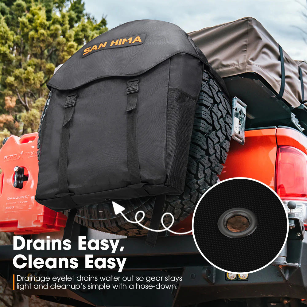 San Hima 70L Spare Wheel Bag Rubbish Bin & Accessory Storage Tote Snatch Rear - image 8
