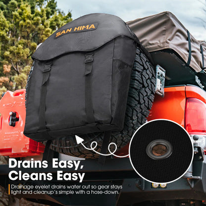 San Hima 70L Spare Wheel Bag Rubbish Bin & Accessory Storage Tote Snatch Rear - image 8