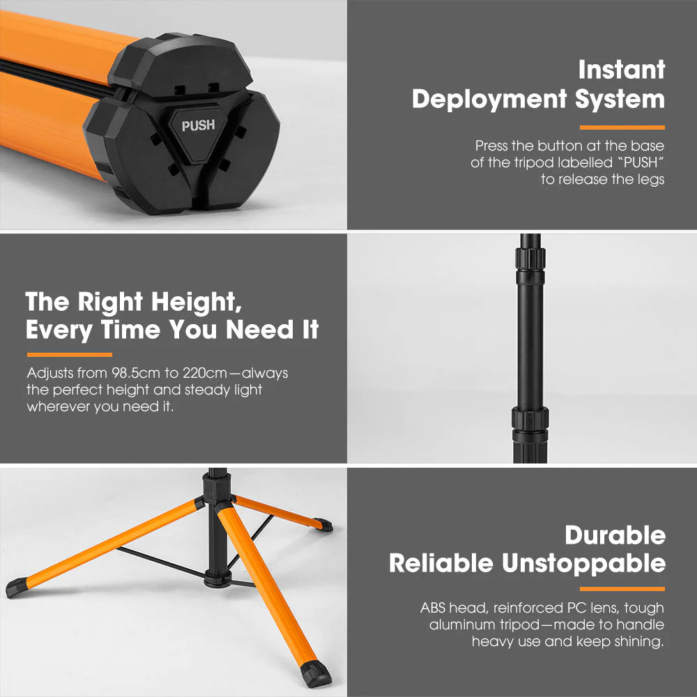 San Hima Telescopic Light Portable Lithium LED Tripod Lamp Camping Rechargeable - image 9