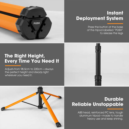 San Hima Telescopic Light Portable Lithium LED Tripod Lamp Camping Rechargeable - image 9