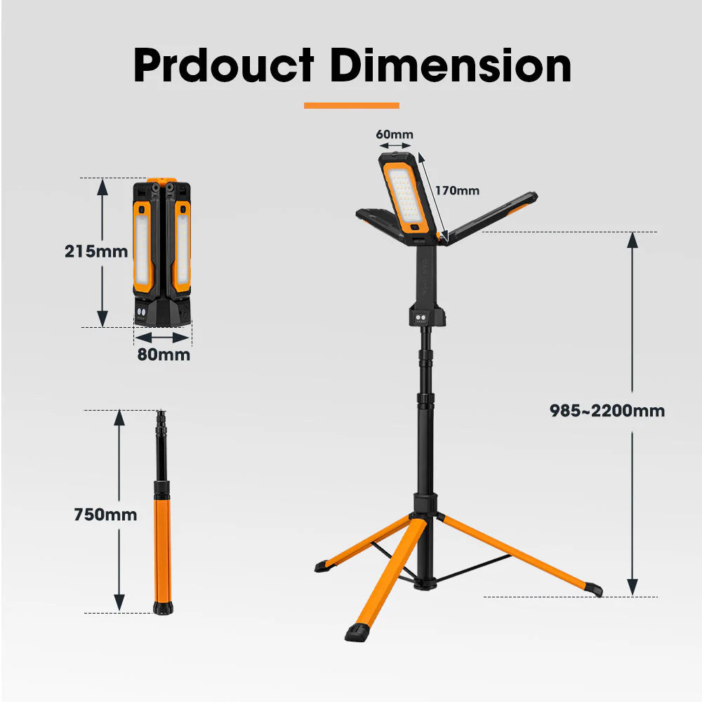 San Hima Telescopic Light Portable Lithium LED Tripod Lamp Camping Rechargeable - image 10