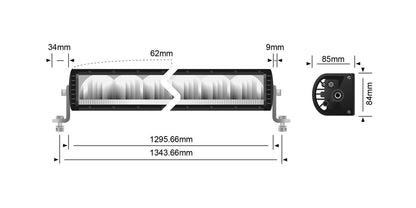 STEDI Curved 50.8 inch ST2K Super Drive 20 LED Light Bar dimensions diagram