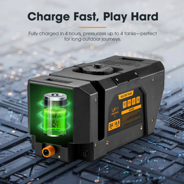 San Hima Portable Water Tank 24L with 12v Pump and Built in Battery - image 4