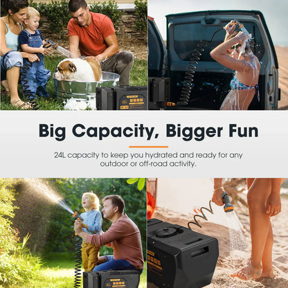 San Hima Portable Water Tank 24L with 12v Pump and Built in Battery - image 9