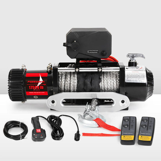 Fieryred 17500LBS Winch Wireless Synthetic Rope 12V Remote